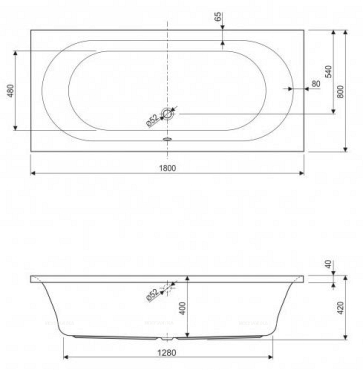 Акриловая ванна Cezares Metauro 180x80 см METAURO-180-80-42-W37 - 3 изображение