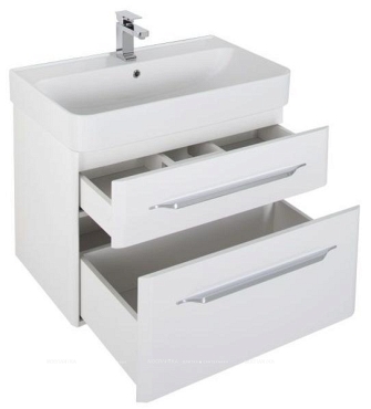 Комплект мебели для ванной Aquanet Виченца 80 белый глянец - 6 изображение