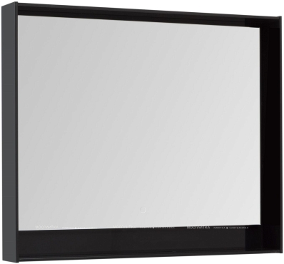 Зеркало Aquanet Милан 100 LED черный глянец - 2 изображение