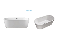 Акриловая ванна Aquatek Ово 180х80х60, отдельностоящая, в комплекте со сливом и ножками, белая глянцевая, AQ-99880