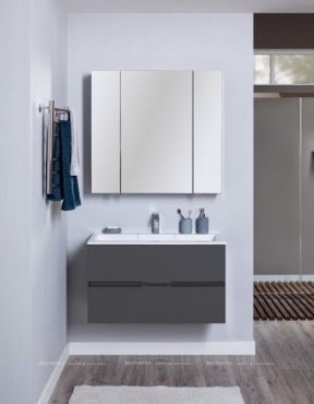 Комплект мебели для ванной Aquanet Алвита 100 серый антрацит - 12 изображение