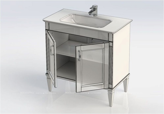 Комплект мебели для ванны Aquanet Селена 70 см, белая, серебро - 7 изображение