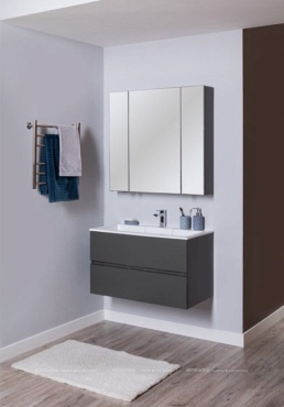 Комплект мебели для ванной Aquanet Алвита 100 серый антрацит - 14 изображение
