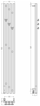 Полотенцесушитель электрический Сунержа Кантата 3.0 150х19,1 см 15-5846-1516 тёмный титан муар - 4 изображение