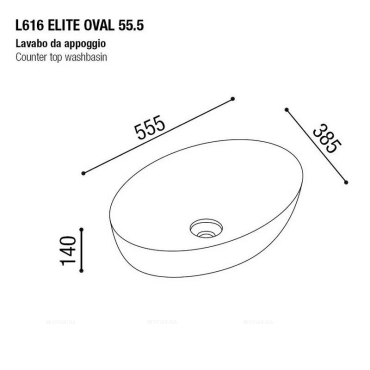 Раковина AeT ELITE OVAL 55,5X38,5. голубая матовая L616T0R0V0140 - 2 изображение
