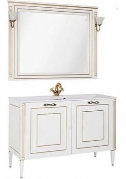 Комплект мебели для ванной Aquanet Паола 120 белый/патина золото