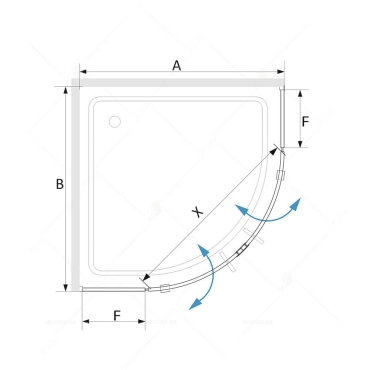 Душевой уголок RGW SV-53-B 06325388-14 80x80 см четверть круга стекло прозрачное черный - 3 изображение