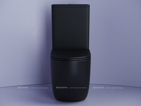 Унитаз-компакт безободковый Ceramica Nova Metropol Rimless CN4001MB с крышкой-сиденьем микролифт, черный матовый - 5 изображение