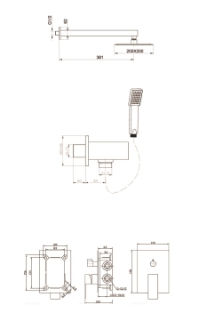 Душевой комплект BelBagno Romano ROM-DSET-CRM 3 режима, d 8 см., хром - 2 изображение