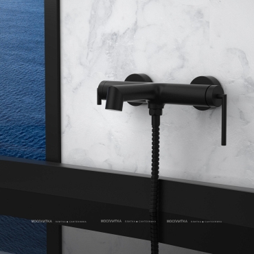 Смеситель для ванны с душем BelBagno Acqua ACQUA-VASM-NERO черный матовый - 2 изображение