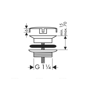Донный клапан Hansgrohe 50001670 для раковины, матовый черный - 2 изображение