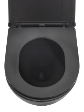 Унитаз подвесной безободковый AQUAme AQM2002MB с крышкой-сиденьем микролифт, черный матовый - 4 изображение
