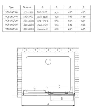 Душевая дверь Vincea Soft 120 см хром, стекло прозрачное, VDS-3SO120CL - 6 изображение