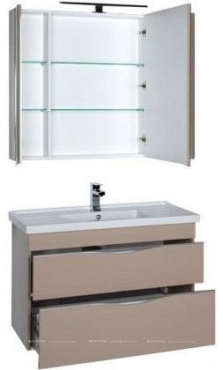 Комплект мебели для ванной Aquanet Эвора 100 капучино - 3 изображение