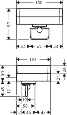 Дозатор для жидкого мыла с полочкой Axor Universal Accessories 42819000, хром - 6 изображение