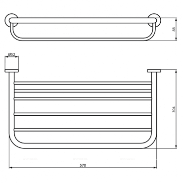 Полка для полотенец для ванны 60 см Ideal Standard IOM A9106AA - 3 изображение