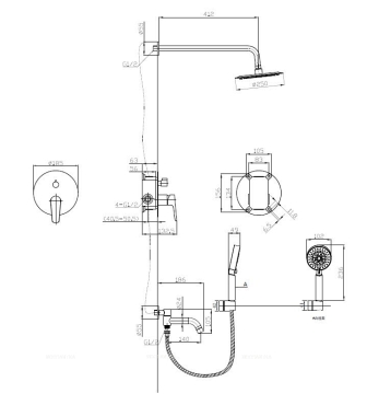 Душевой комплект BelBagno Ancona ANCONA-VDSET-CRM, хром - 2 изображение