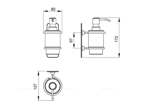 Дозатор для жидкого мыла с держателем Timo Nelson 150038/00, хром - 2 изображение