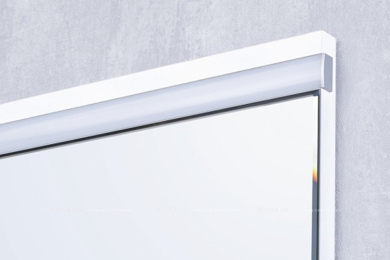 Зеркальный шкаф Aquaton Рене 80x85см 1A222502NRC80 с подсветкой цвет белый/грецкий орех - 3 изображение