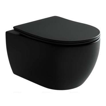 Комплект подвесной безободковый унитаз Ceramica Nova Play CN3001MB Черный матовый с сиденьем Микролифт + инсталляция Creto Standart 1.0 - 2 изображение