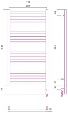 Полотенцесушитель электрический Сунержа Модус 3.0 100х50 см 12-5701-1050 белый - 4 изображение