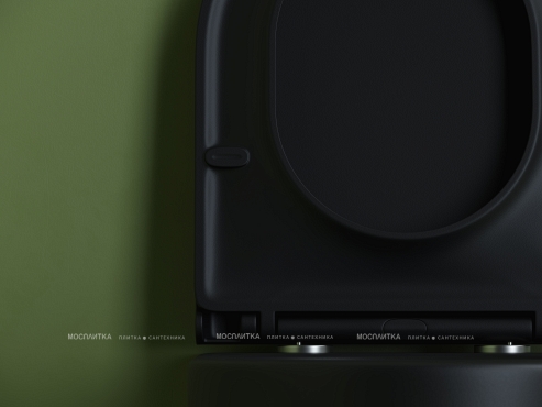 Унитаз подвесной безободковый Ceramica Nova Ulma Rimless CN4006MB с крышкой-сиденьем микролифт, черный матовый - 8 изображение