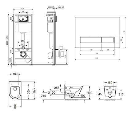 Комплект подвесной безободковый унитаз Lavinia Boho Biore Compacto Rimless, микролифт, 75110142 - 7 изображение