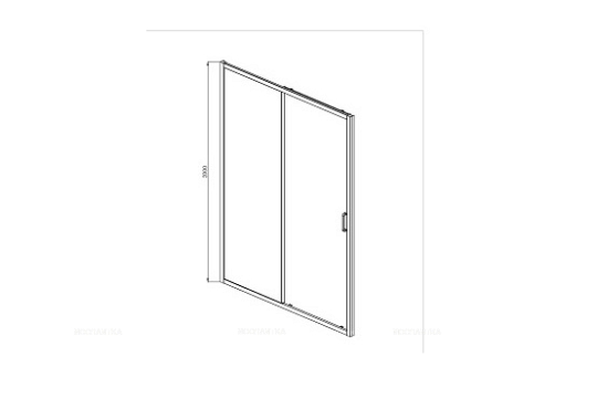 Душевая дверь Aquatek 100х200 см AQ ARI RA 10020BL профиль черный, стекло прозрачное - 7 изображение