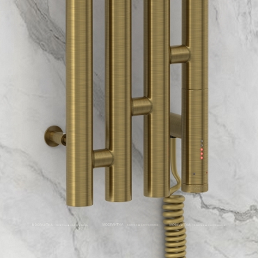 Полотенцесушитель электрический Сунержа Кантата 3.0 150х19,1 см 051-5847-1516 состаренная латунь - 3 изображение