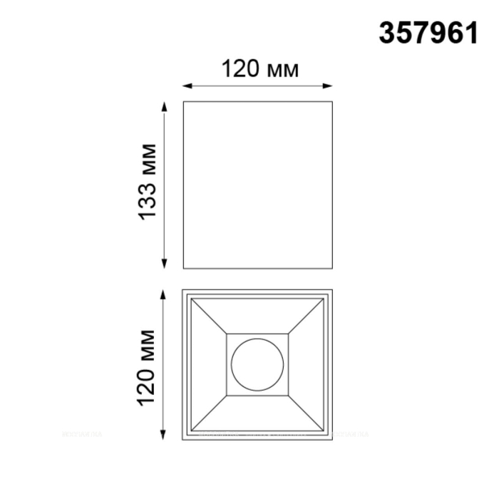 Потолочный светодиодный светильник Novotech Recte 357961 - 3 изображение