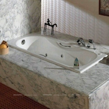 Чугунная ванна 170х75 Roca Malibu 2309G000R с антискользящим покрытием и отверстиями для ручек - 7 изображение