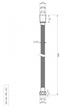 Шланг для душа 180 см Cezares CZR-FMM-180-NOP, чёрный матовый - 2 изображение