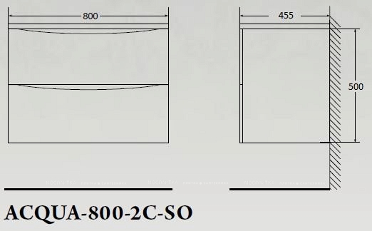 Тумба под раковину BelBagno ACQUA-800-2C-SO-BL 80 см, белая глянцевая - 2 изображение
