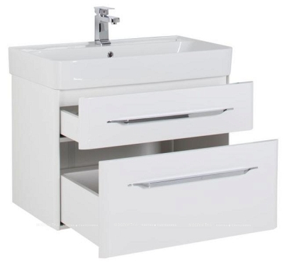 Комплект мебели для ванной Aquanet Виченца 80 белый глянец - 5 изображение