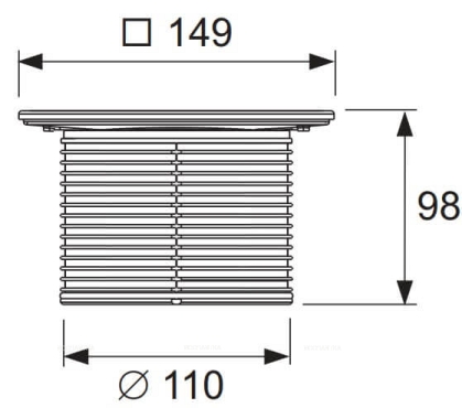 Декоративная решетка TECE Drainpoint S в стальной рамке, 15 см - 2 изображение
