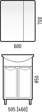 Тумба под раковину Corozo Монро 50 SD-00001090,белый - 8 изображение