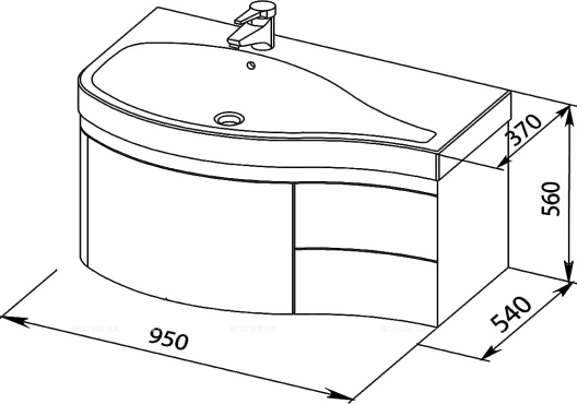 Комплект мебели для ванны Aquanet Nova Lite 75 см 242272, 2 ящика, белый - 12 изображение