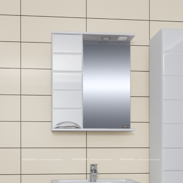 Зеркальный шкаф СаНта Родос 60 левый/правый, с подсветкой - 2 изображение