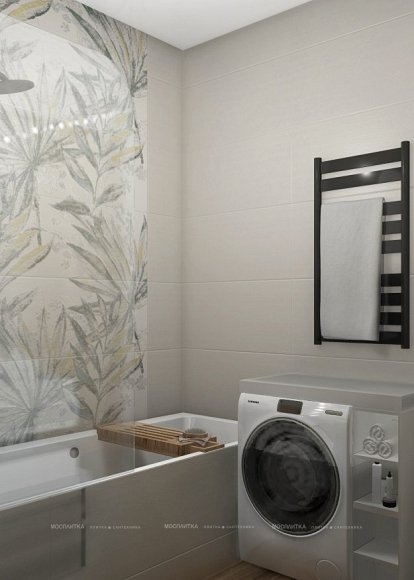 Дизайн Ванная в стиле Современный в бежевом цвете №12307 - 4 изображение