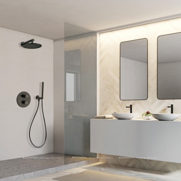 Термостат для ванны с душем Paini Cox 78PZ691TH черный матовый, на 2 потребителя - 4 изображение