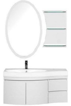 Комплект мебели для ванной Aquanet Опера 115 L 2 двери 2 ящика белый - 2 изображение