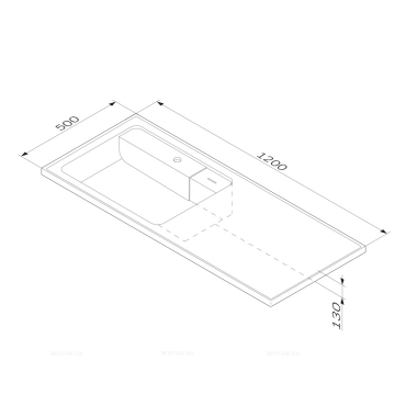 Мебельная раковина Am.Pm X-Joy 120 см M85AWPL1201WG левая, белый глянец - 9 изображение