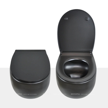 Унитаз подвесной AeT Dot 2.0 с креплениями, черный матовый S555T0R0V6105 - 2 изображение