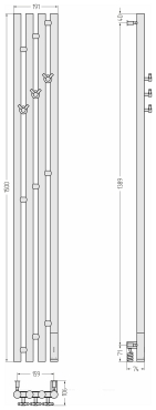Полотенцесушитель электрический Сунержа Кантата 3.0 150х19,1 см 051-5847-1516 состаренная латунь - 4 изображение