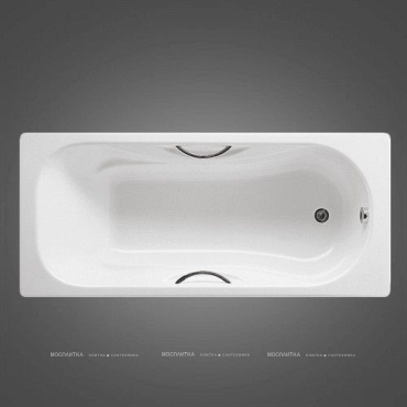 Чугунная ванна 170х75 Roca Malibu 2309G000R с антискользящим покрытием и отверстиями для ручек - 17 изображение
