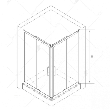 Душевой уголок RGW CL-34 В 32093488-14 80x80 см дверь раздвижная стекло прозрачное черный - 2 изображение