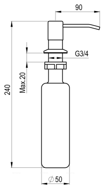 Дозатор Granula GR-1403 для жидкого мыла, песок - 2 изображение
