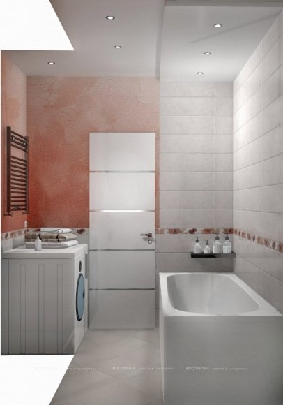 Дизайн Ванная в стиле Арт-деко в белом цвете №12517 - 6 изображение