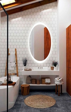 Зеркало Art&Max Ovale 57 см AM-Ova-570-770-DS-F-H с подсветкой - 3 изображение