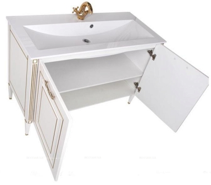 Комплект мебели для ванной Aquanet Паола 120 белый/патина золото - 4 изображение